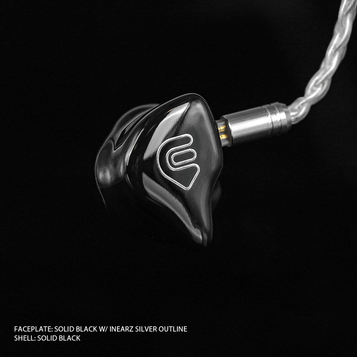 Inearz solid black with inearz silver outline logo