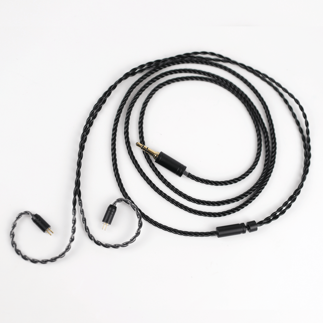 2pin 0.78mm black cable with 3.5mm gold connector