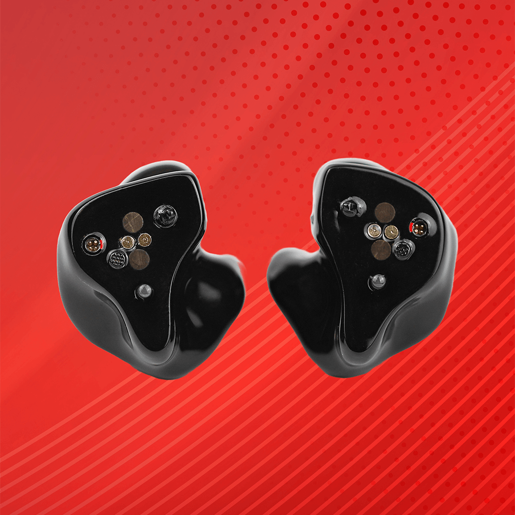 Inearz helyes with red striped background