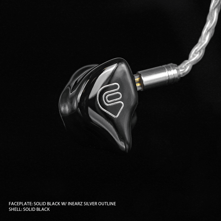 Inearz solid black with inearz silver outline logo