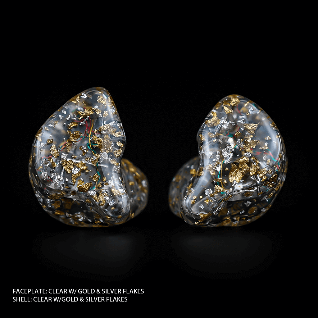 Inearz silver and gold flakes