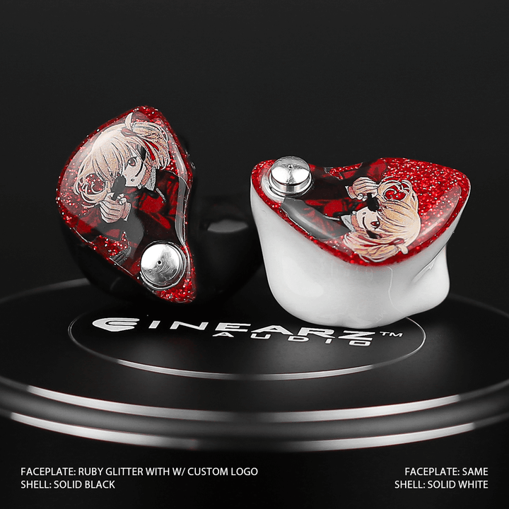Inearz Ruby glitter custom logos