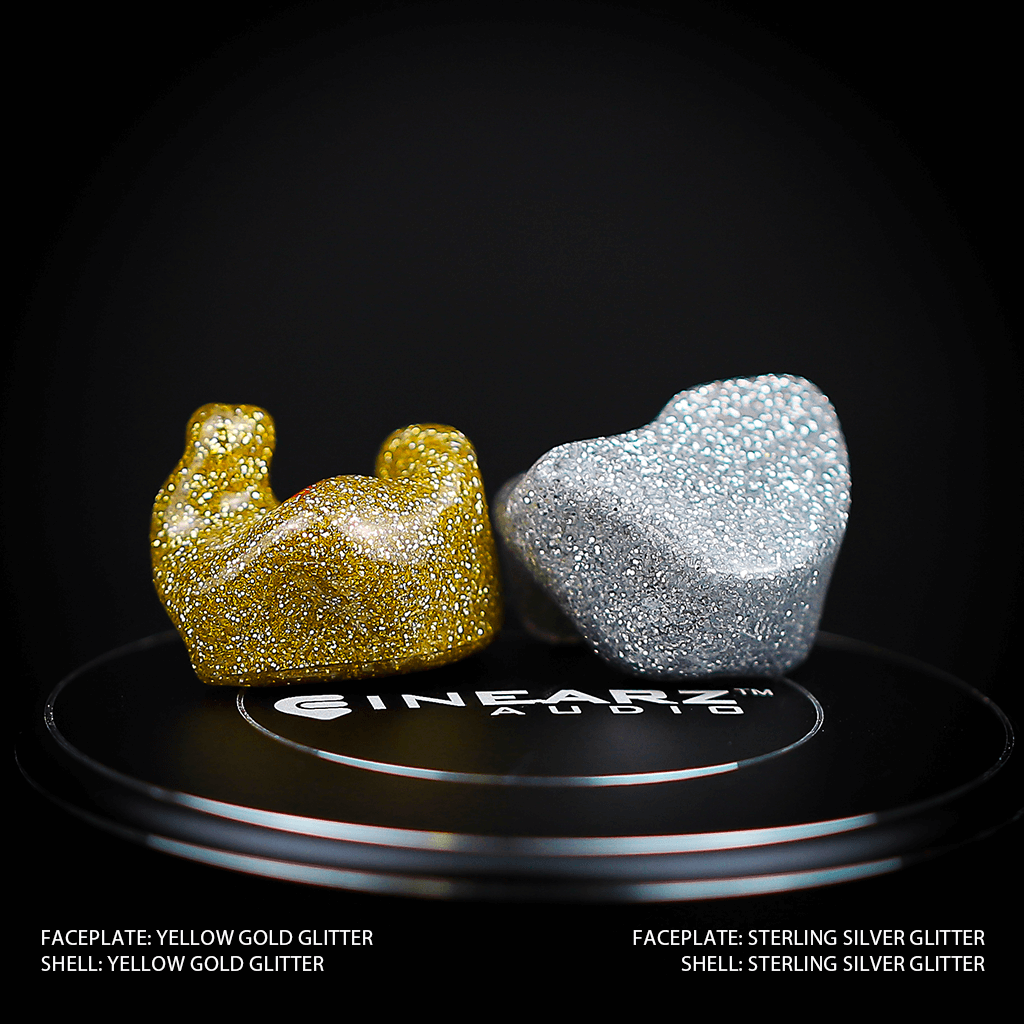 Inearz silver and gold glitter