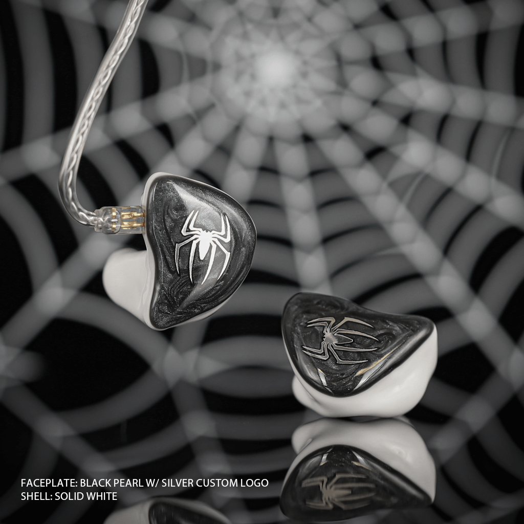Inearz pic black marble with spider logo