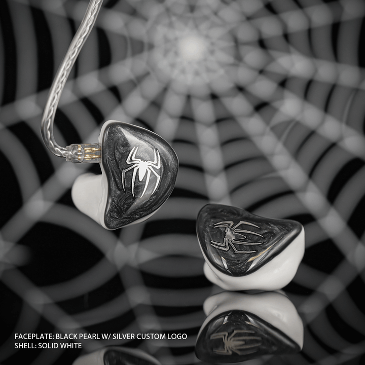 Inearz pic black marble with spider logo
