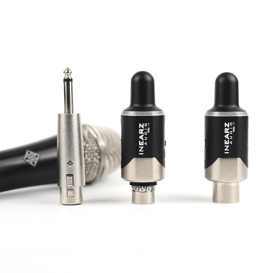Set of audio connectors with 'INEARZ AUDIO' branding on a white background