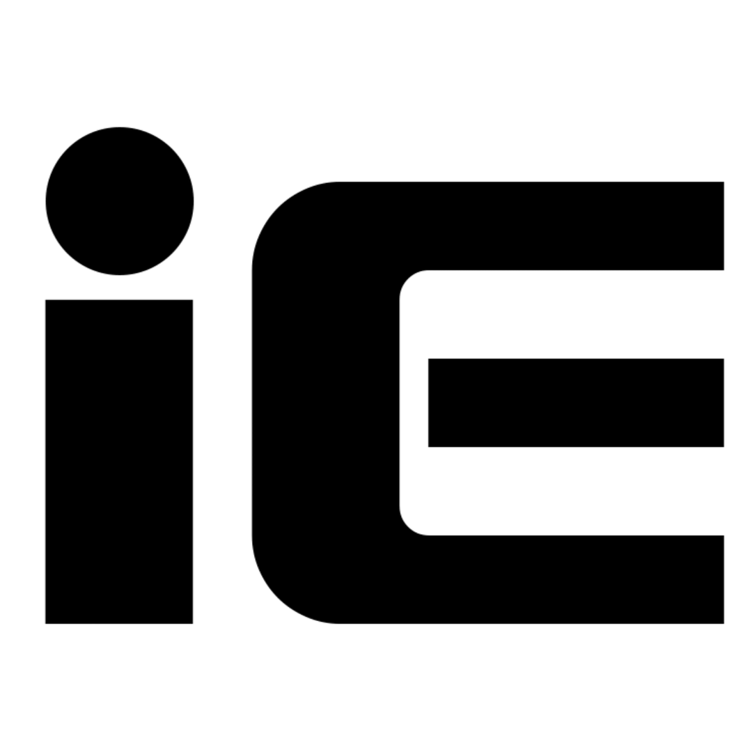 Inearz Logo black (small i next to big E) white background
